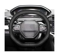 Protégé Volant Voiture Housse Volant en Forme D Ultra Fine en Cuir Microfibre Respirant pour Peugeot 208 408 508 2008 3008 4008 5008 Antidérapant Couvre Volant(Noir)