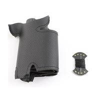 Protege Volant Voiture pour Ford pour Fiesta 2008-2013 Et pour Ecosport 2013-2016 Housse De Volant en Cuir Noir Tressé Couvre Volant(Black Thread)