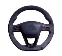 Protégé Volant Voiture pour Seat pour Leon, pour Cupra R St St, pour Ateca FR Housse De Volant Antidérapante en Daim Noir Tressé Housse de Volant(Blue Thread)