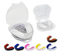 protègedents de couleur unique - Protègedents ajusté pour adultes seniors jeunes avec étui pour l'école sports combat rugby football Muay Thai MMA(Snr-Clear)