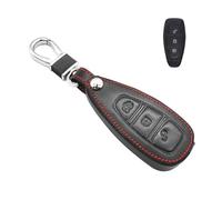 Protéger la clé Compatible avec Ford Fiesta C-Max Mondeo Focus 3 MK3 St Kuga Escape Ecosport Titanium B-Max Grand S-Max Galaxy 5 Boutons en Cuir pour télécommande d'entrée sans clé Intelligente