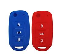 Protéger la clé Porte-clés Intelligent en Silicone, 2 pièces, télécommande d'entrée sans clé pour Volkswagen Jetta GTI Passat Golf Tiguan Touareg Beetle, Noir/Rose