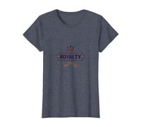 Protéger la royauté Depuis la Naissance : Couronne Royale et épées T-Shirt, Femme, Bleu Chiné, L