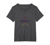 Protéger la royauté Depuis la Naissance : Couronne Royale et épées T-Shirt, Femme Grandes Tailles, Chiné Foncé, 1X