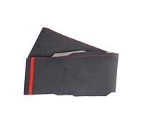 Protéger Le Volant Couvre-Volant en Daim, Couvre-Volant Universel de 15 Pouces avec Point de régression Rouge, kit de Couture de Volant en Cuir véritable Doux et Confortable - Noir(10.5 cm)