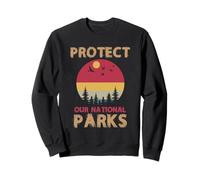 Protéger nos Parcs nationaux rétro Coucher de Soleil Conservation de la Nature Sweatshirt