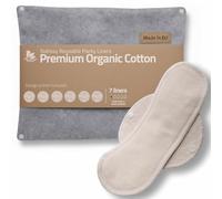 Protèges Slip Lavables Réutilisables en Coton Bio pour Pertes Blanches (M, x7); FABRIQUÉS en UE, Lavables à Haute T°, 100% Respirants, Protection Féminine SEULEMENT pour Usage Quotidien (Sans PUL)