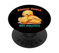 Protégez Les Gens, Pas la Politique, de Jolis canetons, Une gentillesse rétro PopSockets PopGrip Adhésif