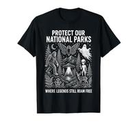 Protégez nos Parcs nationaux Alien Mothman Big Foot Folklore T-Shirt Graphique avec Valeur
