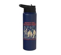 Protégez nos parcs nationaux Mothman Cryptid Weirdcore Horror Stainless Steel Insulated Water Bottle