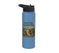 Protégez nos parcs nationaux Mothman Cryptid Weirdcore Horror Stainless Steel Insulated Water Bottle