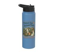 Protégez nos parcs nationaux Mothman Cryptid Weirdcore Horror Stainless Steel Insulated Water Bottle