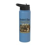 Protégez nos parcs nationaux Mothman Cryptid Weirdcore Horror Stainless Steel Insulated Water Bottle