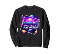 Protégez Notre Eau Synthwave Dolphin 80s Conservation de l'Océan Sweatshirt