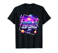 Protégez Notre Eau Synthwave Dolphin 80s Conservation de l'Océan T-Shirt