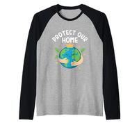 Protégez Notre Maison | Jour de la Terre | Cute Planet Hug Crown Kawaii Kids Manche Raglan