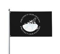 Protégez notre océan Protégez notre futur drapeau de maison, drapeau de 3 x 5 pieds sur un seul côté à l'extérieur, bannières anti-décoloration aux couleurs vives, décoration extérieure de cour