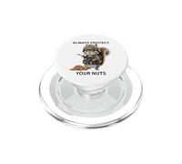 Protégez Toujours Vos Noix Écureuil Mignon Portant Un Style Militaire PopSockets PopGrip pour MagSafe