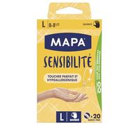Protégez vos mains sensibles avec une dextérité optimale - MAPA Gants Sensibilité, taille L, boîte de 20 gants - Lot de 3