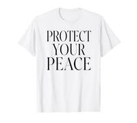 Protégez Votre Paix Affirmation Santé mentale Soins personnels T-Shirt Graphique avec Valeur