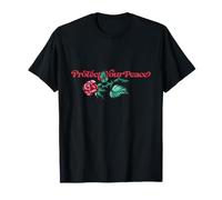 Protégez Votre Paix Illustration de Rose Sauvage épineuse Rouge T-Shirt