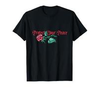 Protégez Votre Paix Illustration de Rose Sauvage épineuse Rouge T-Shirt