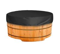 Protégez Votre Spa Toute l’année avec Cette Housse Ronde imperméable - Résistante aux UV et au Vent, en Oxford 600D, idéale pour Piscine à remous extérieure et Spa Gonflable (Noir,190 * 90cm)