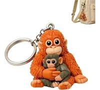 Protégez-vous avec le Porte-clés en Forme de Singe, Nouveau 3D 2026 Mignon Singe Tenant un Jouet en Peluche à Suspendre, Porte-clés Drôle de Singe en Étreinte pour Sac à Dos, Sac à Main, Clés de