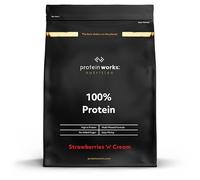 Protein Works - 100% Protein Poudre, 100 Portions, Mélange Quadri-Protéines, Peptides de Glutamine, Formule Protéinée Propre, Fraises à la Crème, 2.5kg