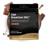 Protein Works | Diet Breakfast 360 - Gold, Chocolat Onctueux, 500g | Shake Substitut de Repas, Petit-Déjeuner, Avec Caféine, Extrait de Thé Vert, Yerba Mate, 24 Vitamines & Minéraux, 9 Portions