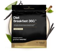 Protein Works | Diet Breakfast 360 - Gold, Crème Vanille, 2kg | Shake Substitut de Repas, Petit-Déjeuner, Avec Caféine, Extrait de Thé Vert, Yerba Mate, 24 Vitamines & Minéraux, 36 Portions