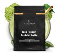 Protein Works - Iced Protein Matcha Latte, Thé Vert Matcha Premium, 26mg Caféine, Riche en Protéines, Sans Sucres Ajoutés, Soutient la Concentration et la Vigilance, 33 Portions (1kg)