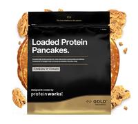 Protein Works | Loaded Protein Pancakes - GOLD Innovation, Préparation Pancakes Protéinés Premium, Petit-Déjeuner Riche en Protéines, Faible Sucre & Gras, Cookies Crème, 8 Portions, 500g