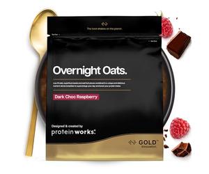 Protein Works | Overnight Oats - Gold, Chocolat Noir Framboise, 1kg | Petit-Déjeuner High-Protein, Chia & Graines de Lin, Soutient Perte de Poids, Faible Sucre, 14 Portions