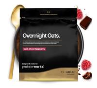 Protein Works | Overnight Oats - GOLD Innovation, Petit-Déjeuner High-Protein, Chia & Graines de Lin, Soutient Perte de Poids, Faible Sucre, Chocolat Noir Framboise, 7 Portions, 500g