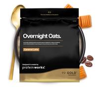 Protein Works | Overnight Oats - GOLD Innovation, Petit-Déjeuner High-Protein, Chia & Graines de Lin, Soutient Perte de Poids, Faible Sucre, Caramel Latte, 7 Portions, 500g