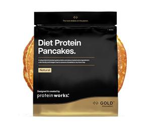 Protein Works | Pancakes Protéinés Diététiques - GOLD Innovation, Préparation en Poudre pour Pancakes Protéinés, Petit-Déjeuner Faible Calorie, Faible Gras & Sucre, Nature, 25 Portions, 1kg