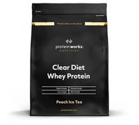 Protein Works - Poudre d'isolat de protéine de lactosérum Clear Diet, boisson rafraîchissante à haute teneur en protéines, 20 shakes, thé glacé à la pêche, 500 g
