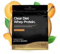 Protein Works - Poudre d'isolat de protéine de lactosérum Clear Diet, thé glacé à la pêche, 20 shakes, boisson rafraîchissante à haute teneur en protéines, 500 g