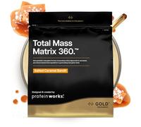 Protein Works | Total Mass Matrix 360 - GOLD Innovation, Tri-Protein, Mass Gainer, Poudre Protéinée, Créatine Monohydrate, Glutamine, Vitamines & Minéraux, Caramel Salé, 5 Portions, 1.32kg