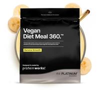 Protein Works | Vegan Diet Meal 360 - Platinum, Banane Onctueuse, 500g | Substitut de Repas Protéiné Végan Avancé, 3 Protéines, Probiotiques, Thé Vert, Nutritionnellement Complet, 8 Repas