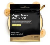 Protein Works | Vegan Mass Matrix 360 - GOLD Innovation, Gain de Masse Vegan, Supplément Gain de Poids, Tri-Protéines, Acides Aminés, Shake Post-Workout, Banane Onctueuse, 5 Portions, 1kg