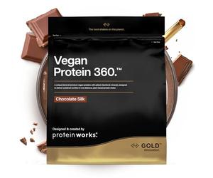 Protein Works | Vegan Protein 360 - GOLD Innovation, Protéine Végane, Mélange Multi-Protéines Premium 100% Végétal, Shake Faible en Gras & Calories, Chocolat Onctueux, 33 Portions, 1kg