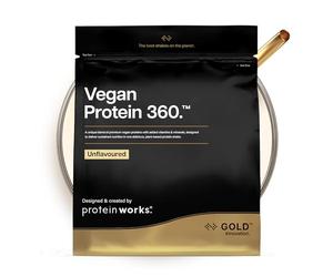Protein Works | Vegan Protein 360 - Gold, Nature, 2kg | Protéine Végane, Mélange Multi-Protéines, 100% Végétal, Faible en Gras, 12 Vitamines & Minéraux, 87 bienfaits, 66 Portions