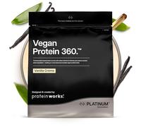 Protein Works | Vegan Protein 360 - Platinum, Crème Vanille, 2kg | Poudre Protéinee Végane Avancée, 4 Protéines, Oméga 3, Électrolytes, Probiotques, 26 Vitamines & Minéraux, 166 Bienfaits