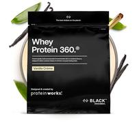 Protein Works | Whey Protein 360 - Black, Crème Vanille, 1.2kg | Whey Protéine en Poudre Qualité Premium, Mélange Tri-Protéines, Sans Sucres Ajoutés, Acides Aminés Complets, 40 Portions
