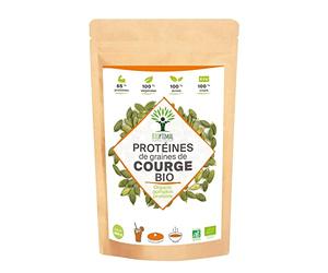 Protéine de Graines de Courge Bio - Bioptimal - 65% de Protéines BCAA - Poudre de Graine de Citrouille Crue - Cultivé en Europe - 100% Pur et Raw - Conditionné en France - Certifié par Ecocert - 500 g