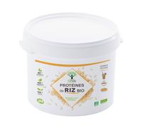 Protéine De Riz Bio - Bioptimal - 80% De Protéines - 12% De Bcaa - Energie Sport Musculation - Poudre De Riz Brun Germé - 100% Pur - Whey Végétale - Conditionné En France - Certifié Ecocert - 3 Kg