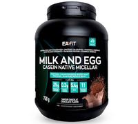 Proteine En Poudre Caseine Micellaire - EAFIT Milk & Egg - Chocolat - 750 g | Proteine En Poudre Tri-Sources Caseine, Isolat, Assimilation Lente - Gout Chocolat - Grand Pot De 750 g
