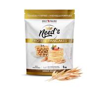 PROTEINE PANCAKE NEED's - Poudre Protéinée pour Pancakes, Crêpes, Gaufres - Pâte Pancake Protéine Riche en Fibres, Glucides, Faible en Sucre - 1kg - Saveur Neutre - Eric Favre